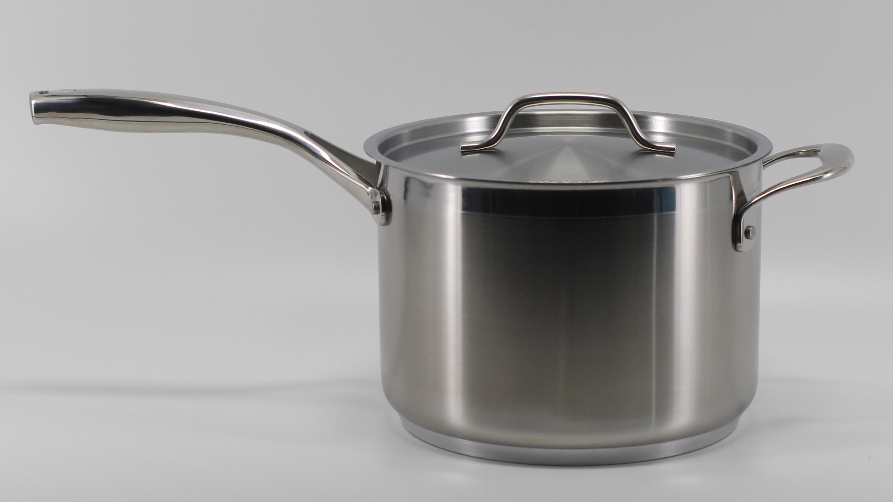 Stainless steel pot with handle
